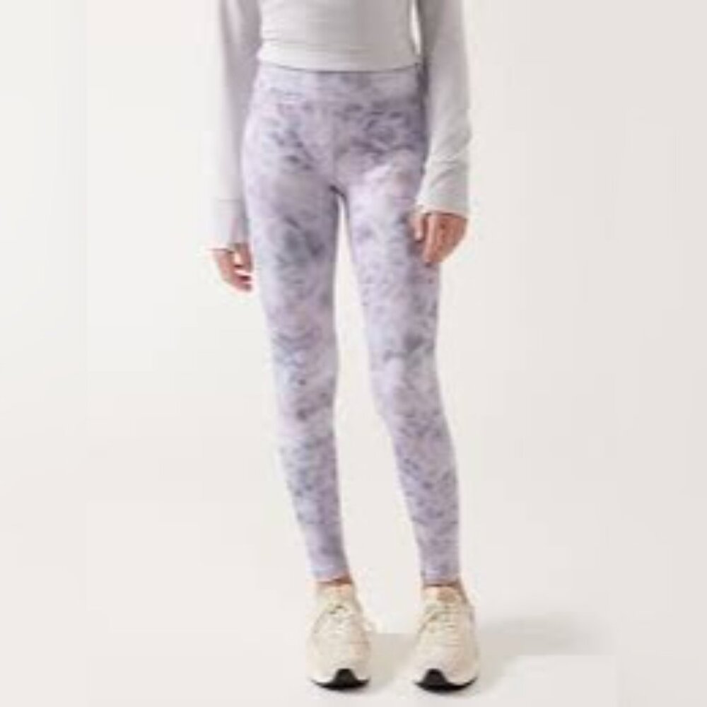 Athleta Girl High Rise Printed Chit Chat Tight, Hera Abstract Grey, Size XL/14